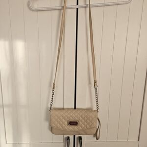 Nine West Pleated Quilted Crossbody Bag - Beige